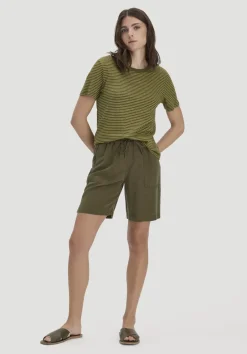 hessnatur Streifen T-Shirt Relaxed aus Leinen mit reiner Bio-Baumwolle von goldoliv Clearance