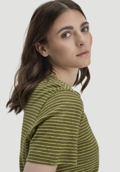 hessnatur Streifen T-Shirt Relaxed aus Leinen mit reiner Bio-Baumwolle von goldoliv Clearance