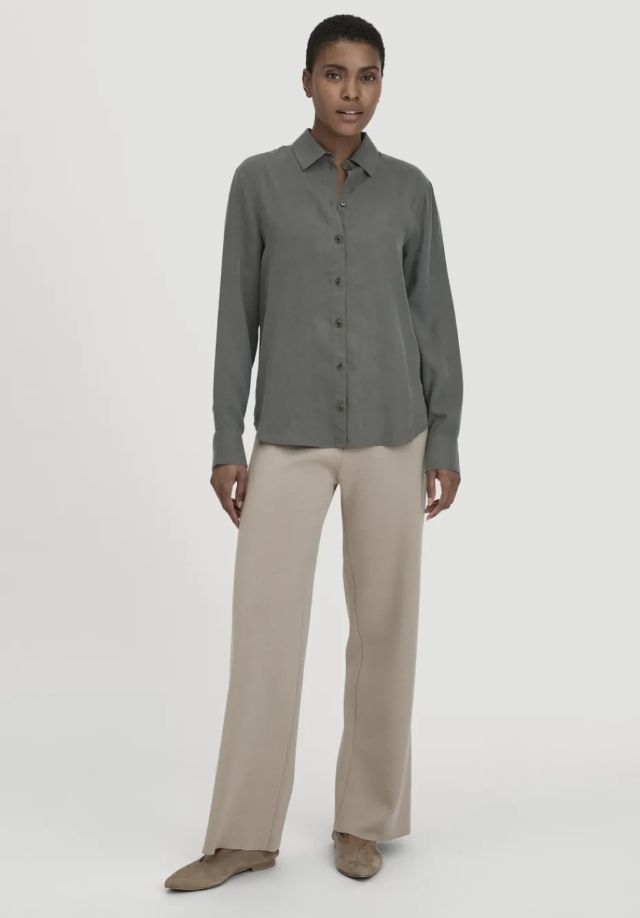 hessnatur Strick Hose Relaxed aus Bio-Merinowolle und Bio-Baumwolle von taupe Discount