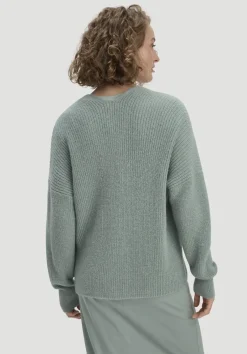 hessnatur Strick Jacke Oversize aus reinem Alpaka von mattgrün