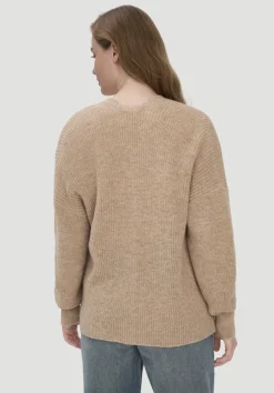 hessnatur Strick Jacke Oversize aus reinem Alpaka von mandelbraun Online