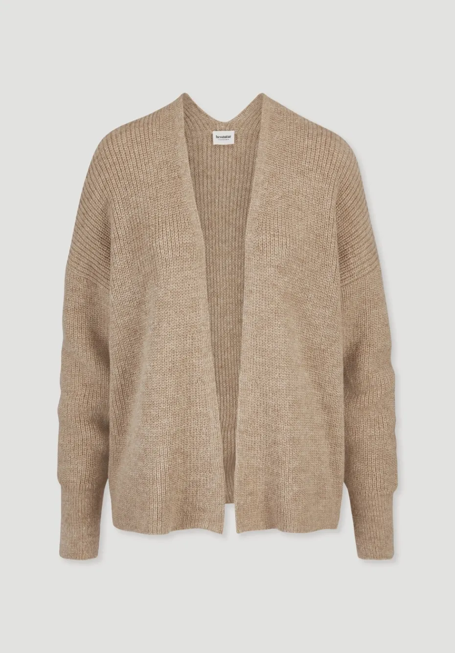 hessnatur Strick Jacke Oversize aus reinem Alpaka von mandelbraun Online