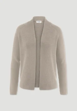 hessnatur Strick Jacke Regular aus reiner Bio-Baumwolle von taupe Hot