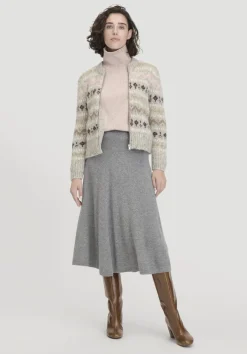 hessnatur Strick Jacke Regular aus Alpaka mit Bio-Baumwolle von naturgrau Clearance