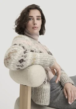 hessnatur Strick Jacke Regular aus Alpaka mit Bio-Baumwolle von naturgrau Clearance