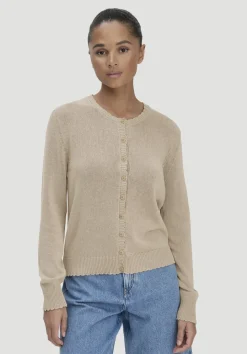 hessnatur Strick Jacke Regular aus Leinen mit Bio-Baumwolle und LENZING™ ECOVERO von taupe Clearance