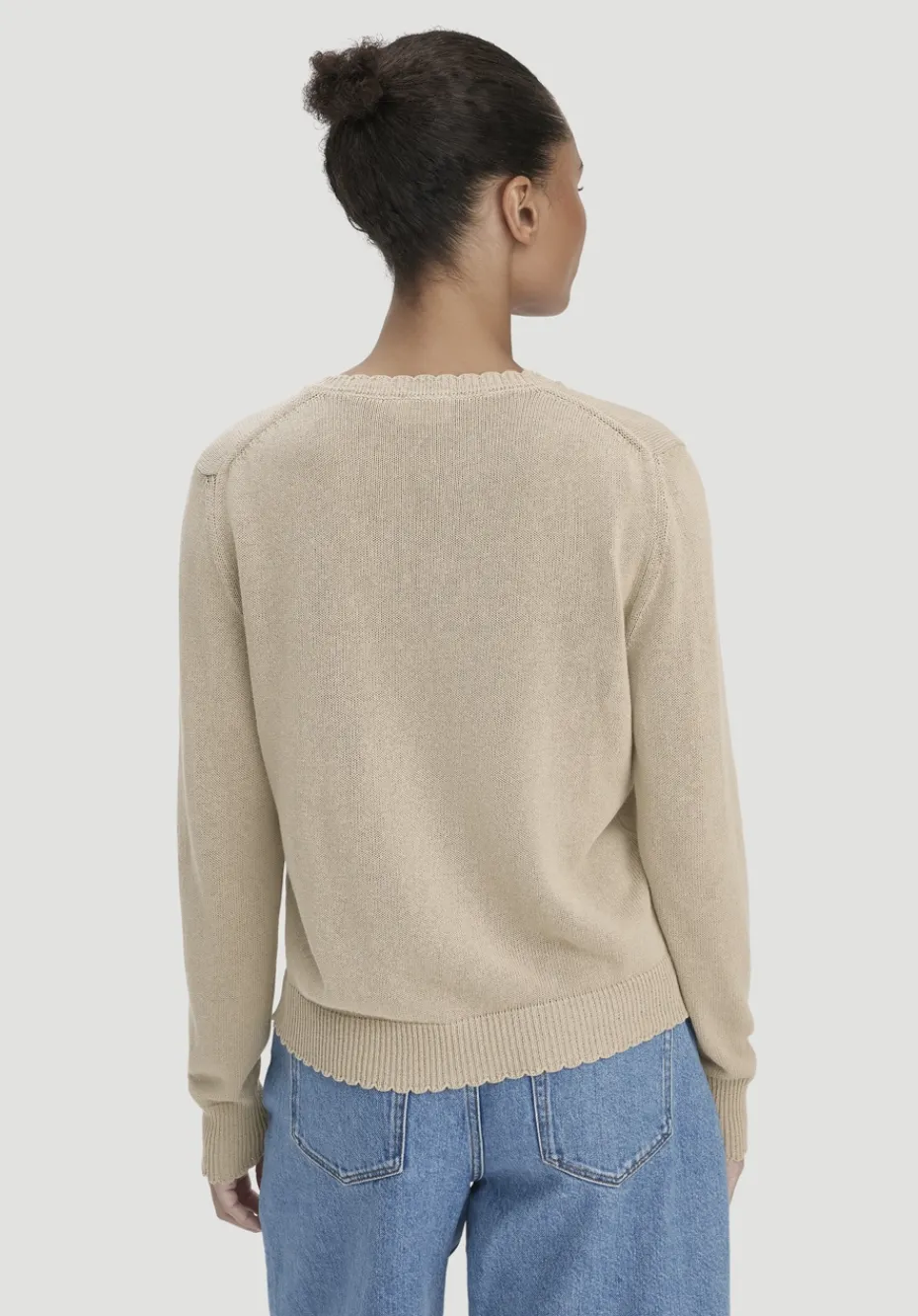 hessnatur Strick Jacke Regular aus Leinen mit Bio-Baumwolle und LENZING™ ECOVERO von taupe Clearance