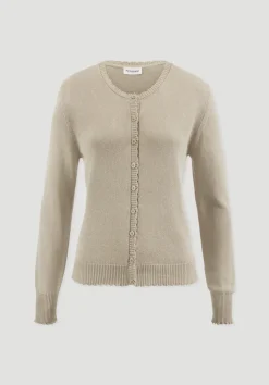 hessnatur Strick Jacke Regular aus Leinen mit Bio-Baumwolle und LENZING™ ECOVERO von taupe Clearance