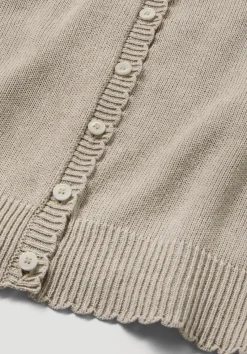 hessnatur Strick Jacke Regular aus Leinen mit Bio-Baumwolle und LENZING™ ECOVERO von taupe Clearance