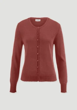 hessnatur Strick Jacke Regular aus Leinen mit Bio-Baumwolle und LENZING™ ECOVERO von terrakotta Outlet