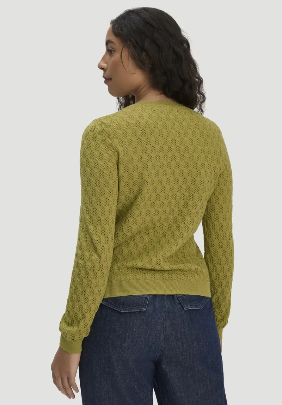 hessnatur Strick Jacke Regular aus Bio-Baumwolle mit Merinowolle von sommermoos