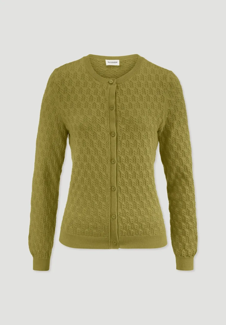 hessnatur Strick Jacke Regular aus Bio-Baumwolle mit Merinowolle von sommermoos