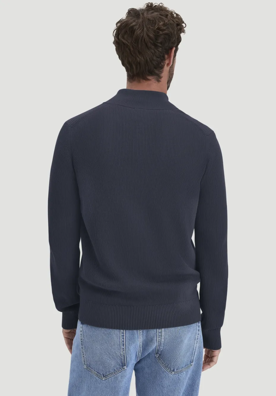 hessnatur Strick Jacke Regular aus reiner Bio-Baumwolle von marine