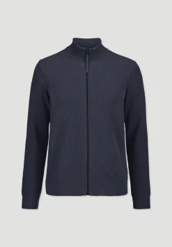 hessnatur Strick Jacke Regular aus reiner Bio-Baumwolle von marine