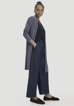 hessnatur Strick Jacke Regular aus TENCEL™ Lyocell und Bio-Baumwolle von schieferblau Sale