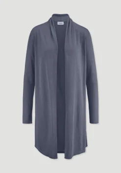 hessnatur Strick Jacke Regular aus TENCEL™ Lyocell und Bio-Baumwolle von schieferblau Sale