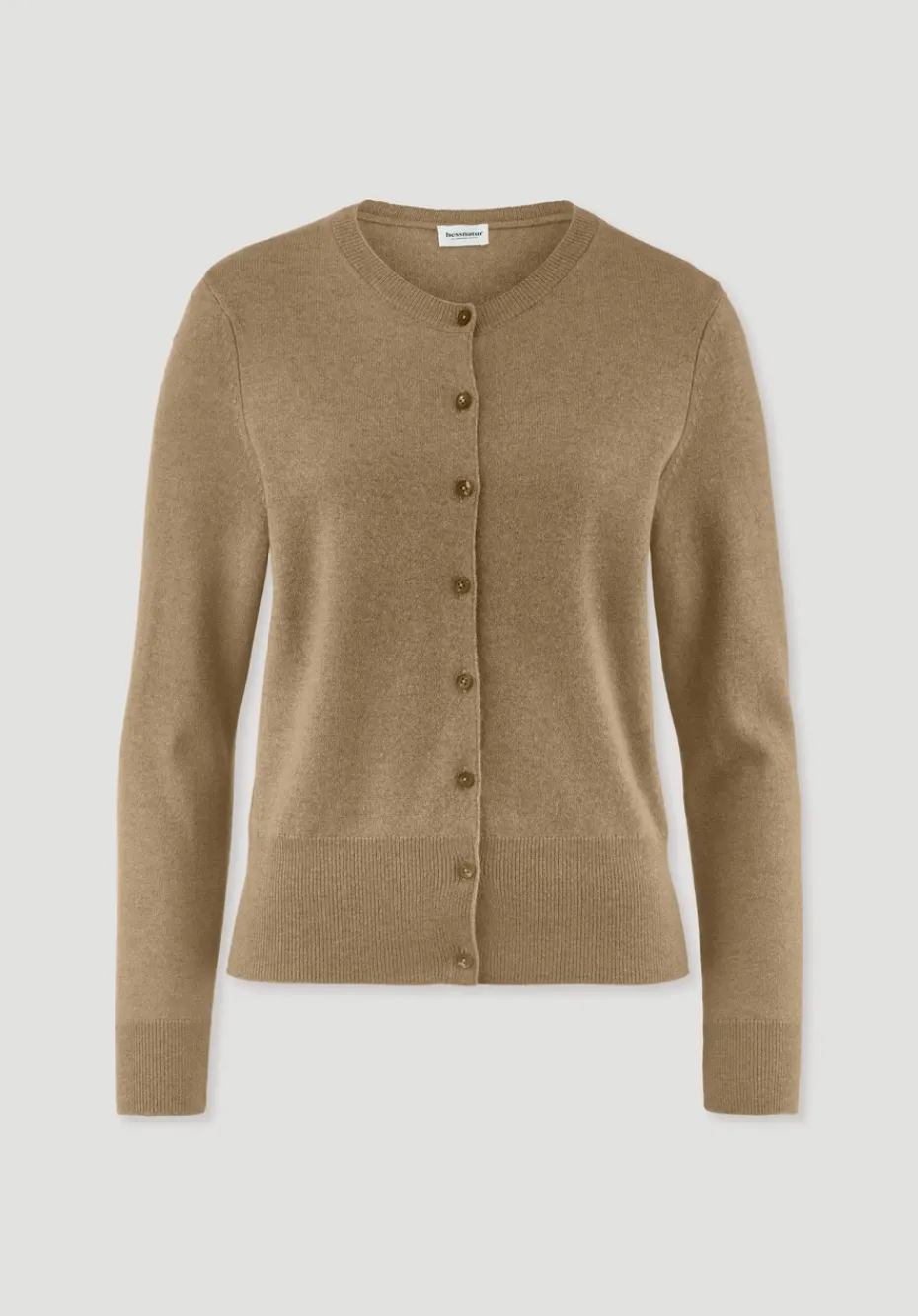 hessnatur Strick Jacke Regular BETTER RECYCLING aus reinem Cashmere von camelbraun Outlet