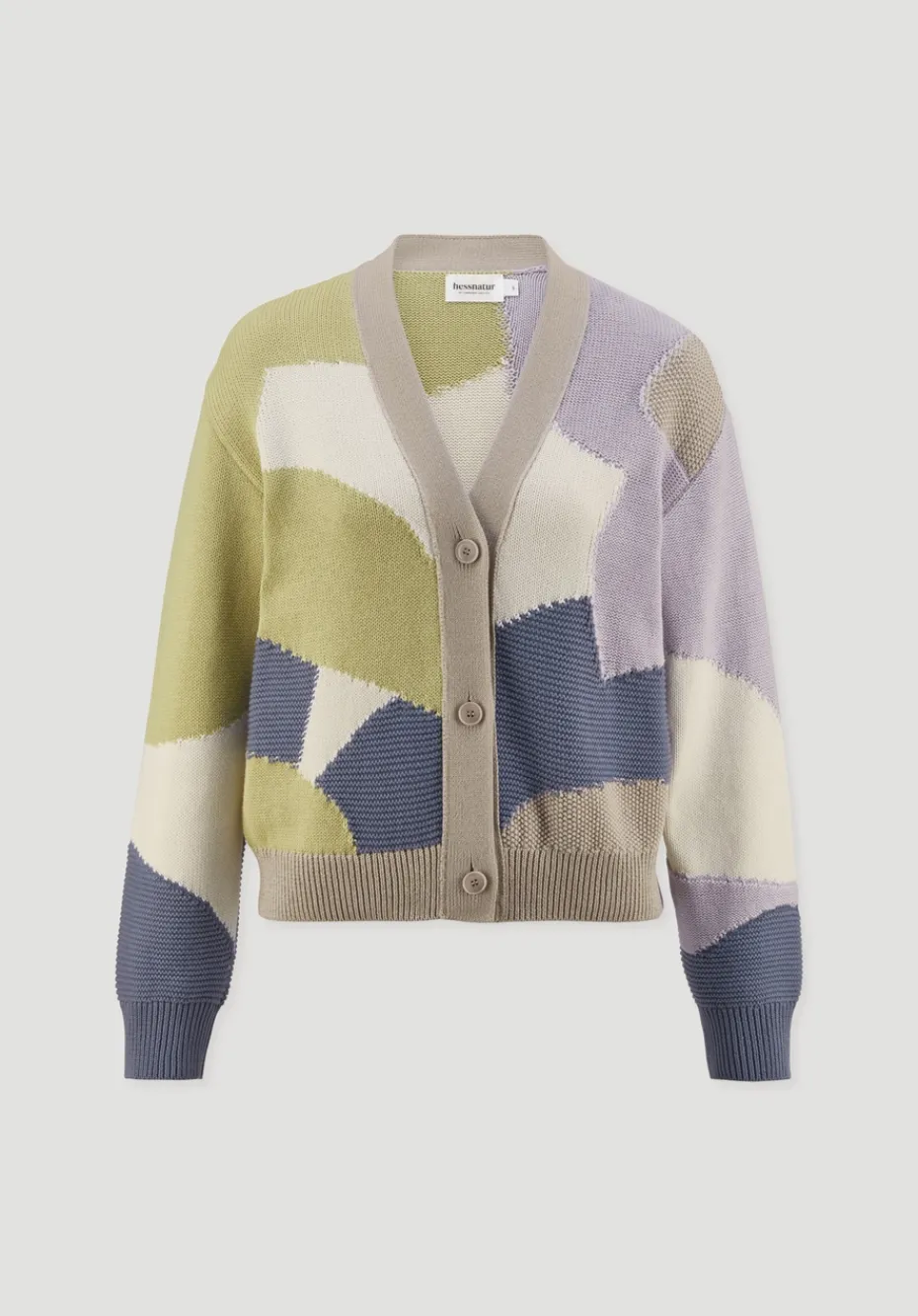hessnatur Strick Jacke Relaxed aus reiner Bio-Baumwolle von taupe Clearance
