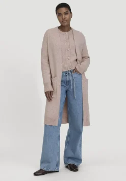 hessnatur Strick Jacke Relaxed aus Bio-Merinowolle mit Bio-Baumwolle von rosé Online