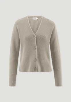hessnatur Strick Jacke Relaxed aus reiner Bio-Baumwolle von taupe Clearance