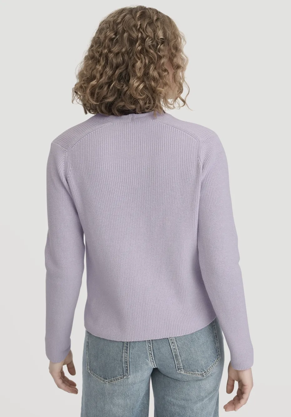 hessnatur Strick Jacke Relaxed aus reiner Bio-Baumwolle von pastell lavendel