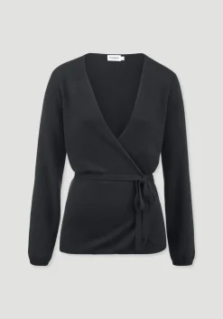 hessnatur Strick Jacke Relaxed aus Bio-Merinowolle mit Cashmere von schwarz Clearance