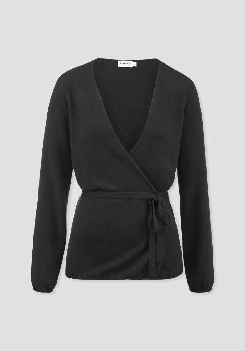 hessnatur Strick Jacke Relaxed aus Bio-Merinowolle mit Cashmere von schwarz Clearance