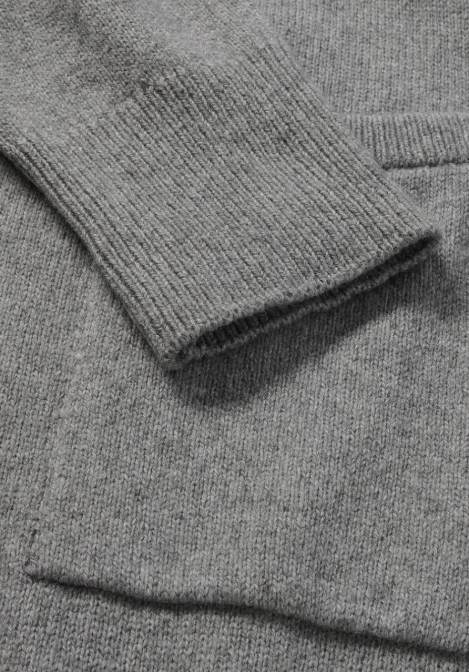 hessnatur Strick Jacke Relaxed aus Bio-Merinowolle mit Bio-Baumwolle von grau New