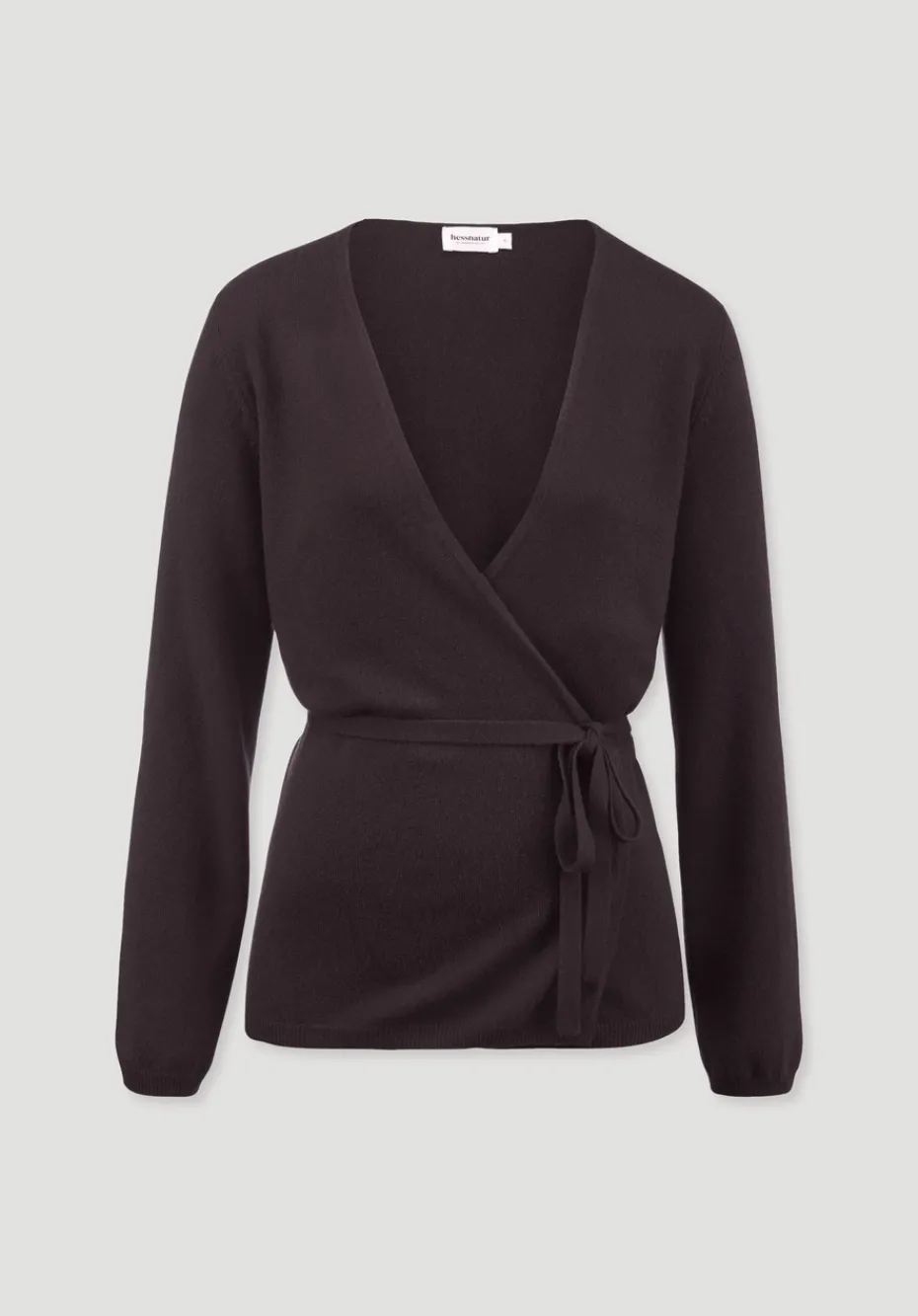 hessnatur Strick Jacke Relaxed aus Bio-Merinowolle mit Cashmere von schwarzbeere Outlet