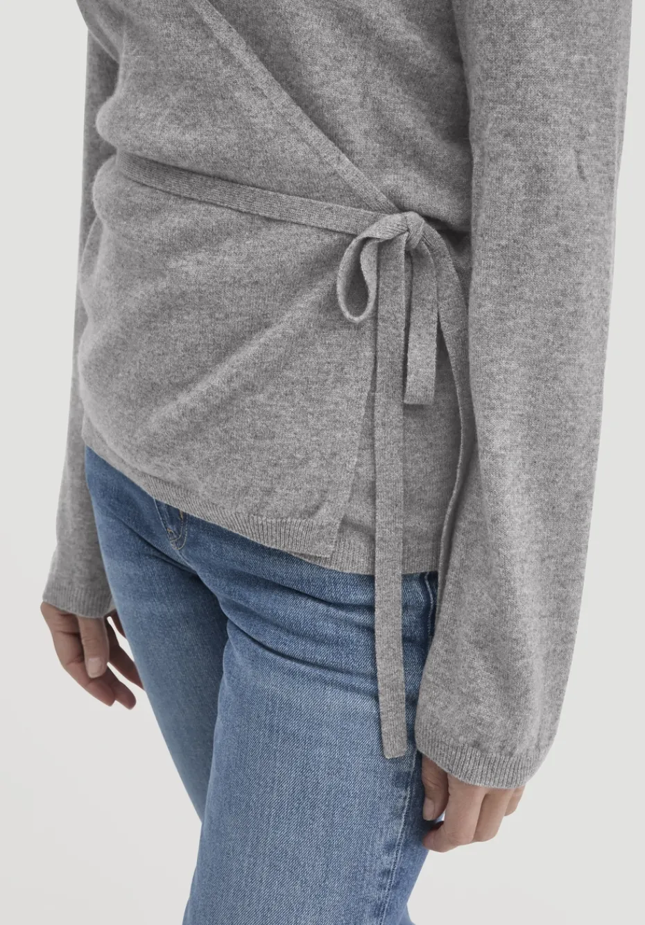 hessnatur Strick Jacke Relaxed aus Bio-Merinowolle mit Cashmere von grau New