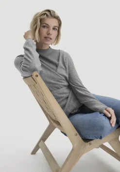 hessnatur Strick Jacke Relaxed aus Bio-Merinowolle mit Cashmere von grau New