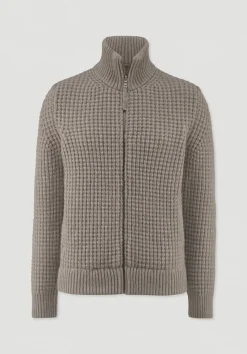 hessnatur Strick Jacke Relaxed BETTER RECYCLING aus reiner Bio-Merinowolle von camel Online