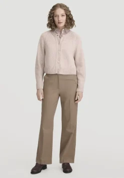 hessnatur Strick Jacke Relaxed Cropped aus Bio-Merinowolle mit Bio-Baumwolle von rosé Discount