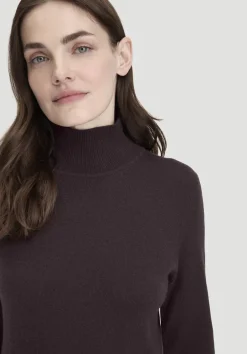 hessnatur Strick Kleid Regular aus Bio-Merinowolle mit Cashmere von schwarzbeere Clearance