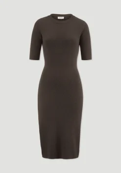 hessnatur Strick Kleid Regular aus Bio-Baumwolle und Wolle von kakao braun Best