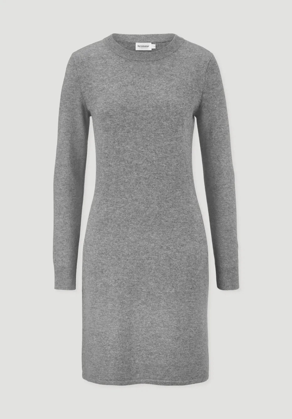 hessnatur Strick Kleid Regular aus Bio-Merinowolle mit Cashmere von grau Clearance