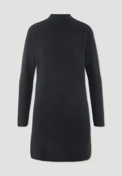 hessnatur Strick Kleid Regular aus reiner Bio-Baumwolle von schwarz Discount