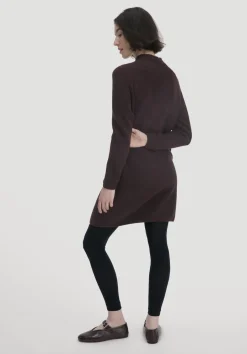 hessnatur Strick Kleid Regular aus reiner Bio-Baumwolle von schwarzbeere