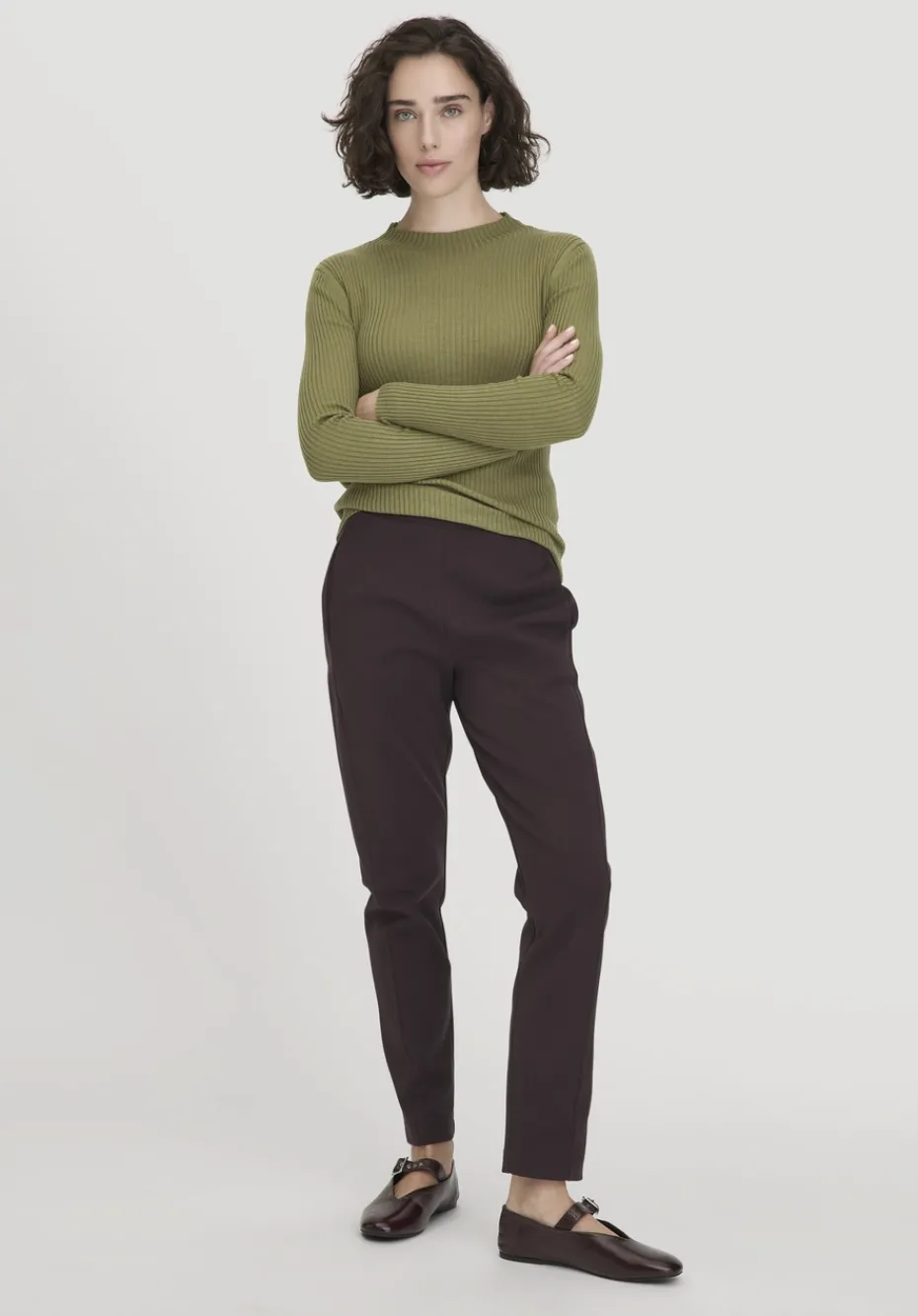 hessnatur Strick Pullover Fitted aus TENCEL™ Lyocell mit Bio-Baumwolle von moos