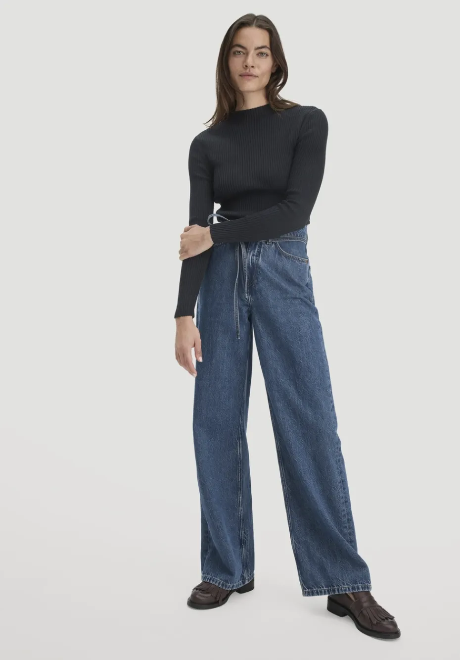 hessnatur Strick Pullover Fitted aus TENCEL™ Lyocell mit Bio-Baumwolle von schwarz Online