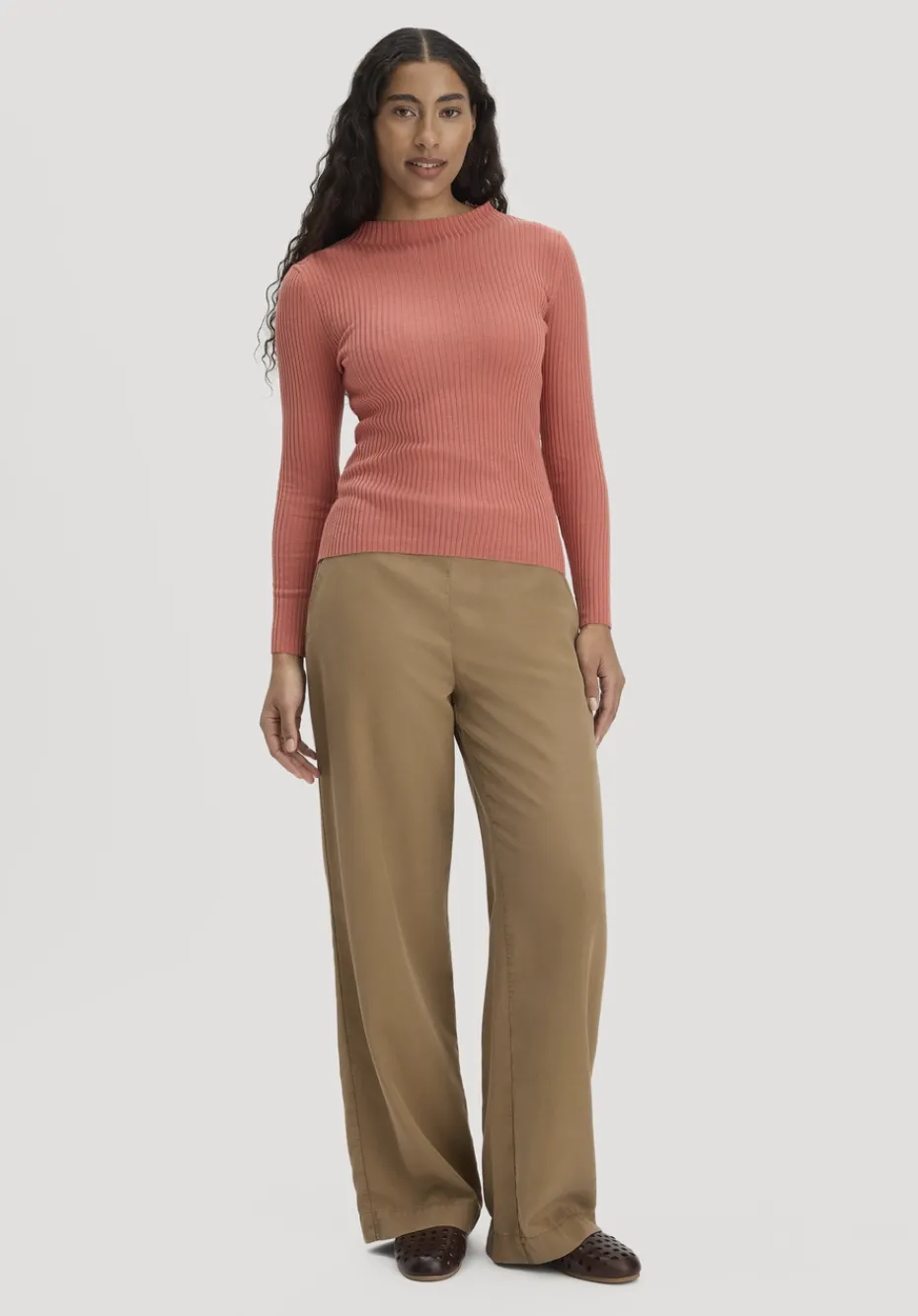 hessnatur Strick Pullover Fitted aus TENCEL™ Lyocell mit Bio-Baumwolle von pfirsichrot Best