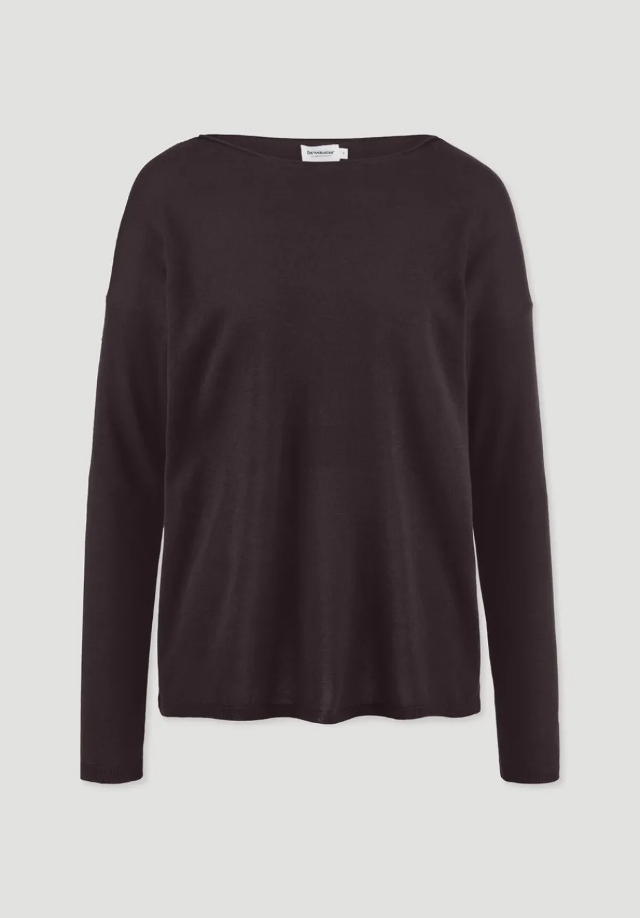 hessnatur Strick Pullover Oversize aus TENCEL™ Lyocell mit Bio-Baumwolle von schwarzbeere