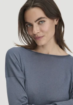 hessnatur Strick Pullover Oversize aus TENCEL™ Lyocell mit Bio-Baumwolle von schieferblau