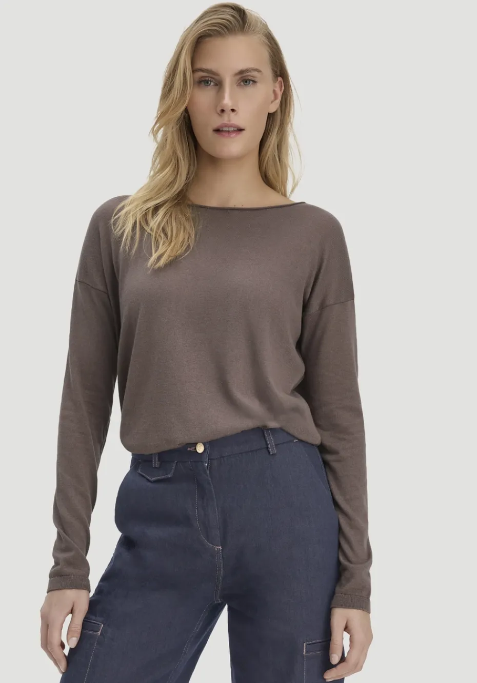 hessnatur Strick Pullover Oversize aus TENCEL™ Lyocell mit Bio-Baumwolle von mocca Best