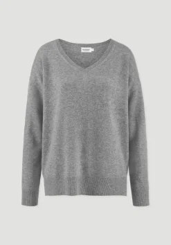 hessnatur Strick Pullover Oversized aus Bio-Merinowolle mit Cashmere von grau Outlet