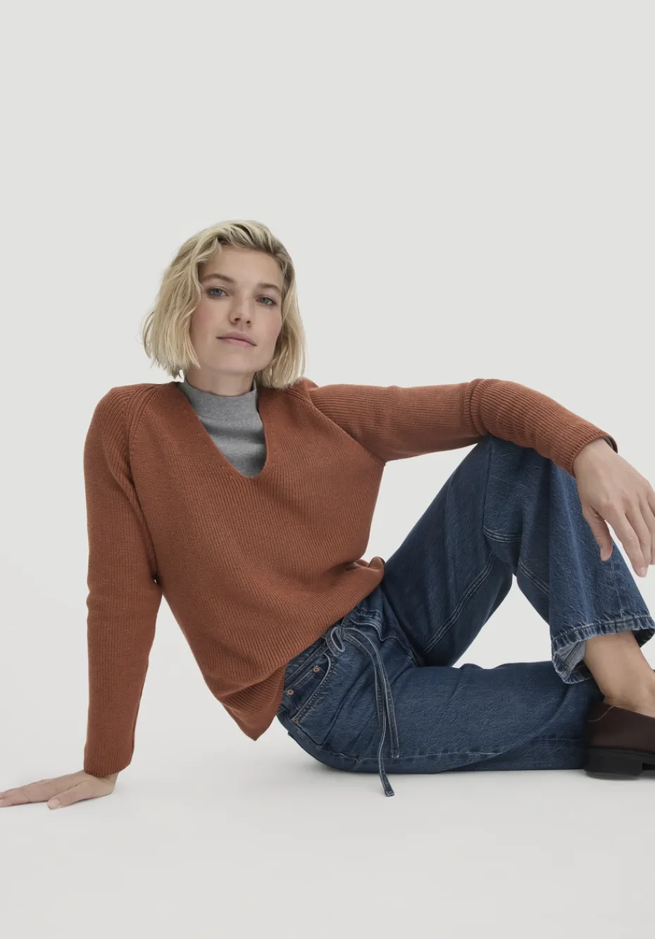 hessnatur Strick Pullover Regular aus reiner Bio-Baumwolle von rost