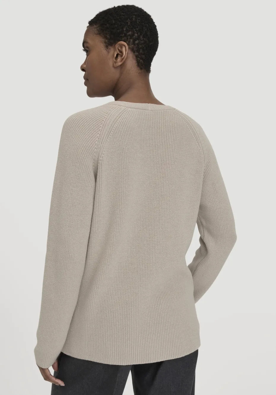 hessnatur Strick Pullover Regular aus reiner Bio-Baumwolle von taupe Clearance