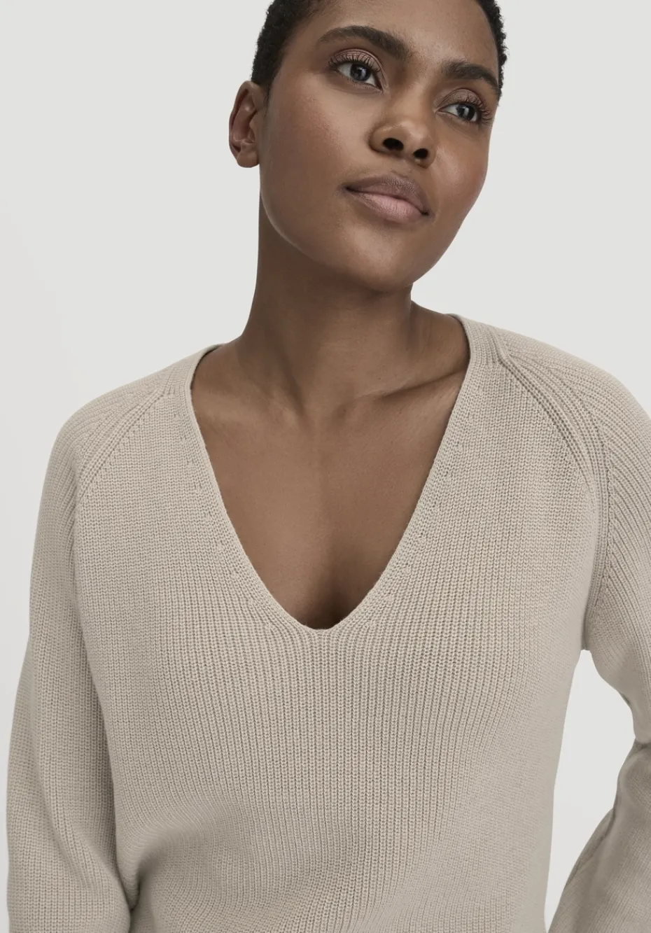 hessnatur Strick Pullover Regular aus reiner Bio-Baumwolle von taupe Clearance