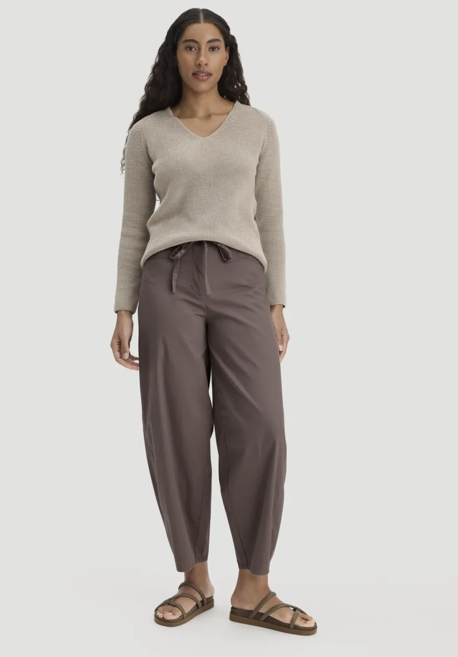 hessnatur Strick Pullover Regular aus reiner Bio-Baumwolle von taupe Outlet