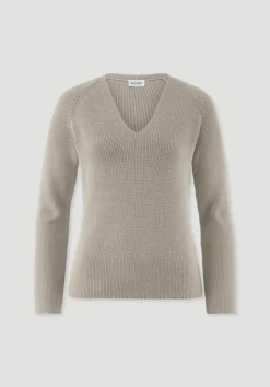 hessnatur Strick Pullover Regular aus reiner Bio-Baumwolle von taupe Outlet